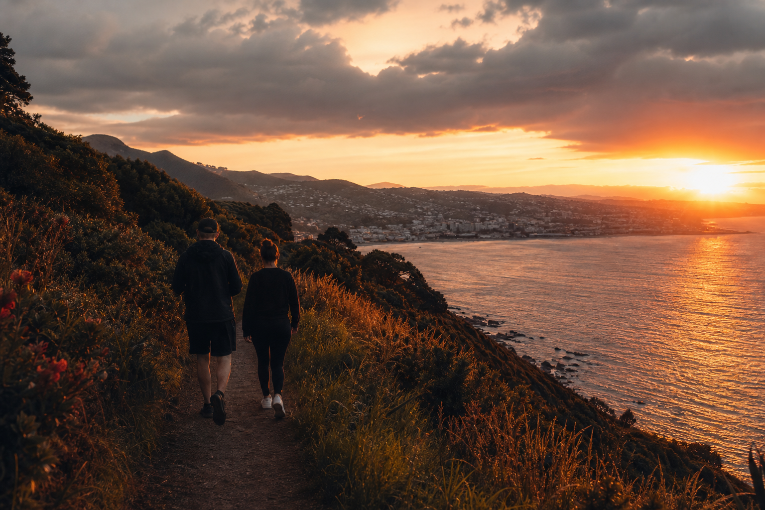 Dynankle members on a Wellington coastal trail